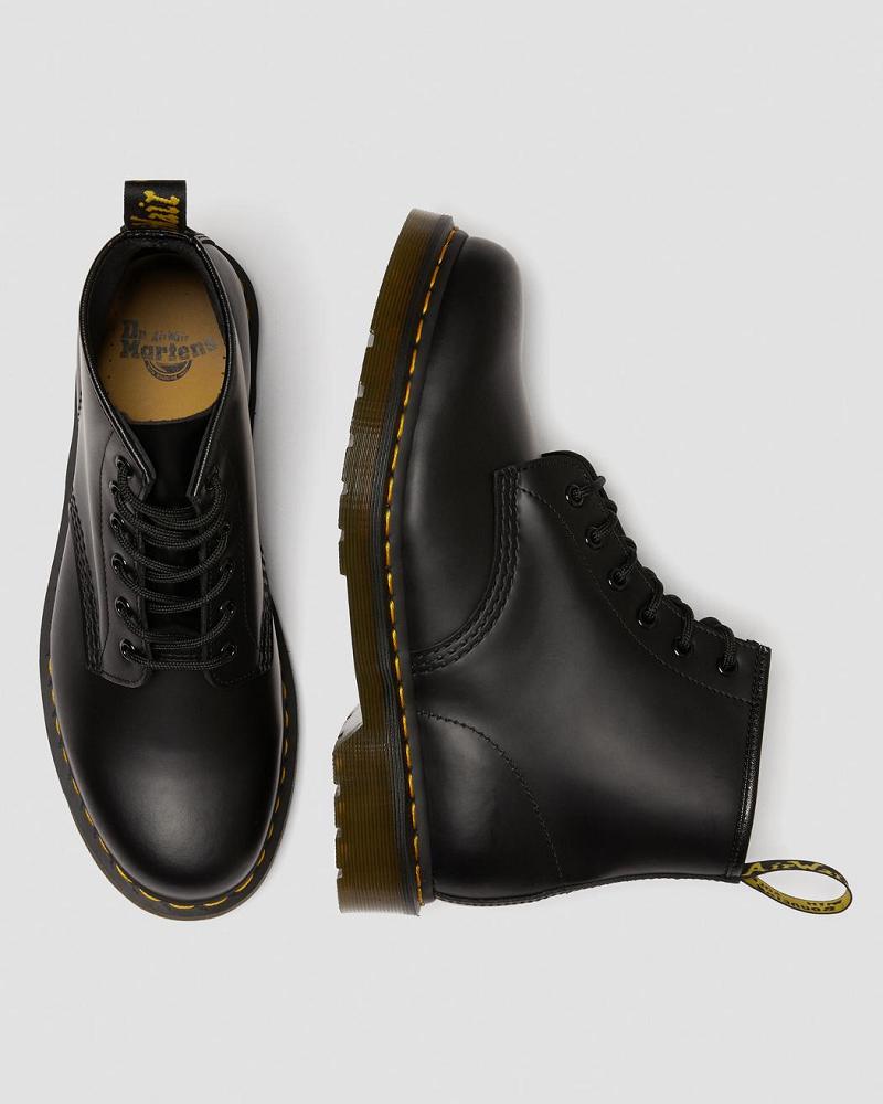 Botines Dr Martens 101 Yellow Stitch Smooth Cuero Hombre Negros | MX 386JPQ